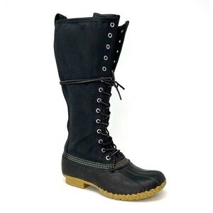 L.L.Bean 16” Waxed Canvas Maine Hunting Shoe Women's Size 6 Black Boots EUC